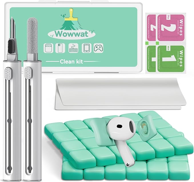for Airpods Cleaner Kit,Bluetooth Earbuds 3 in 1 Multi-Function Cleaning Pen and Cleaning Putty,for Airpods Pro Phone Charging Port,Earbuds,Headphone, iPod,Case,iPhone,ipad,Laptop