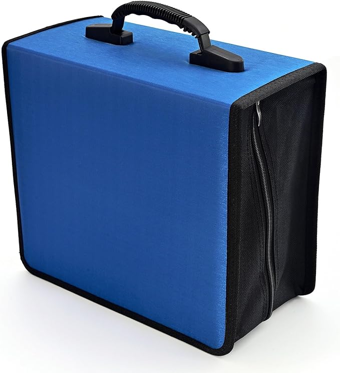 alavisxf xx CD Case, 432 Capacity DVD Case Holder, Heavy Duty Zipper Protective Movie Media Storage Organizer Binder Wallet for Car Home Office Travel (Blue, 432 Capacity)