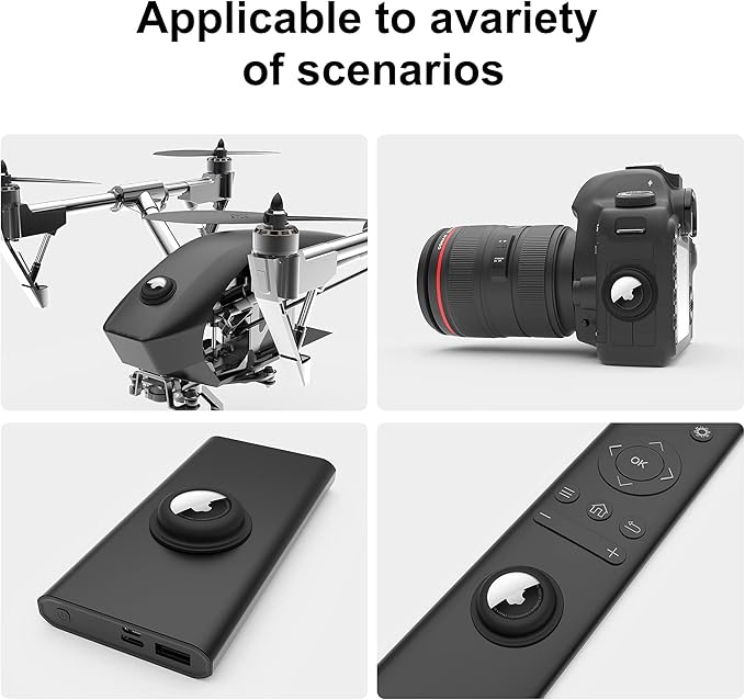 for Airtag Holder, Holder Case for Wallet Bike Tv Remote Car, for Airtag Sticker Stick, Compatible with AirTag 1st & 2nd Generation (2 Black+2 White)