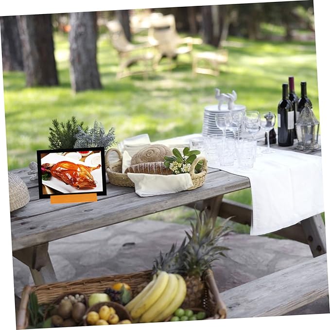 3Pcs Wooden Note Card Holders Vintage Photo Display Stands for Wedding Tables Number Card Base for Parties and Events