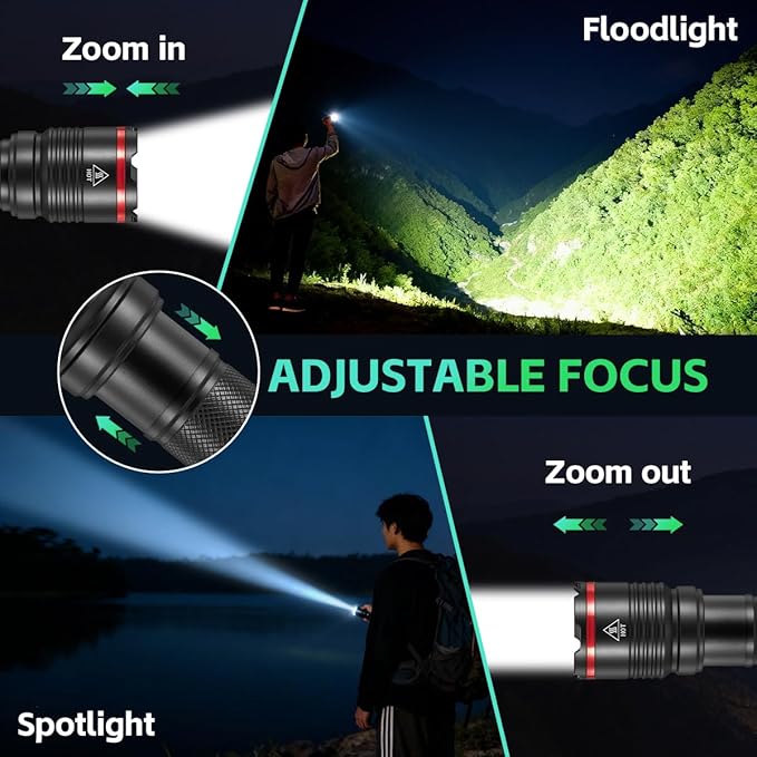 6Pack Rechargeable Flashlights High Lumens, Small Flashlight Powerful, Mini LED Flashlight Rechargeable, Handheld Tactical Flash Light, Super Bright Pocket Flashlights for Home Emergency Camping