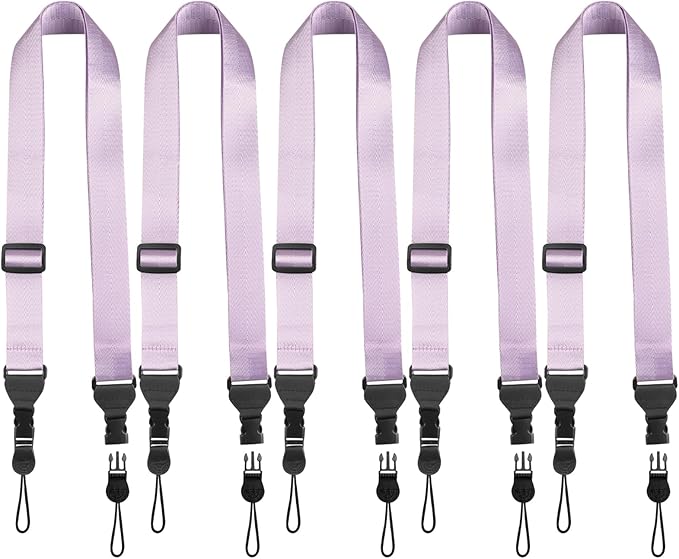 5 Pack Nylon iPad Strap, Adjustable Camera Neck Strap, Comfortable Shoulder Strap for iPad, Cellphone Tablet, Camera, Laptop, Binocular, Luggage Bag(Purple Universal Neck Lanyard)