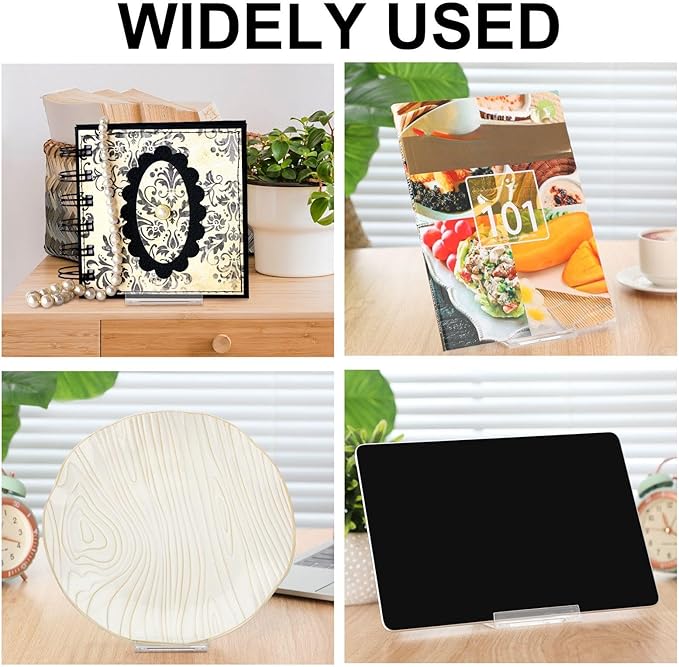 12 Pack 5.91 Inch Acrylic Book Stand for Display Adjustable Clear Display Holder Easel Collector Stand for Home Office Back to School Comic Album CD Magazine Postcard Artworks(5.91 x 6.1 x 3.15 Inch)