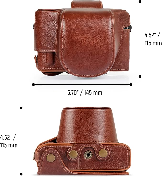 MegaGear MG2010 Ever Ready Genuine Leather Camera Case Compatible with Nikon Z fc (Brown)
