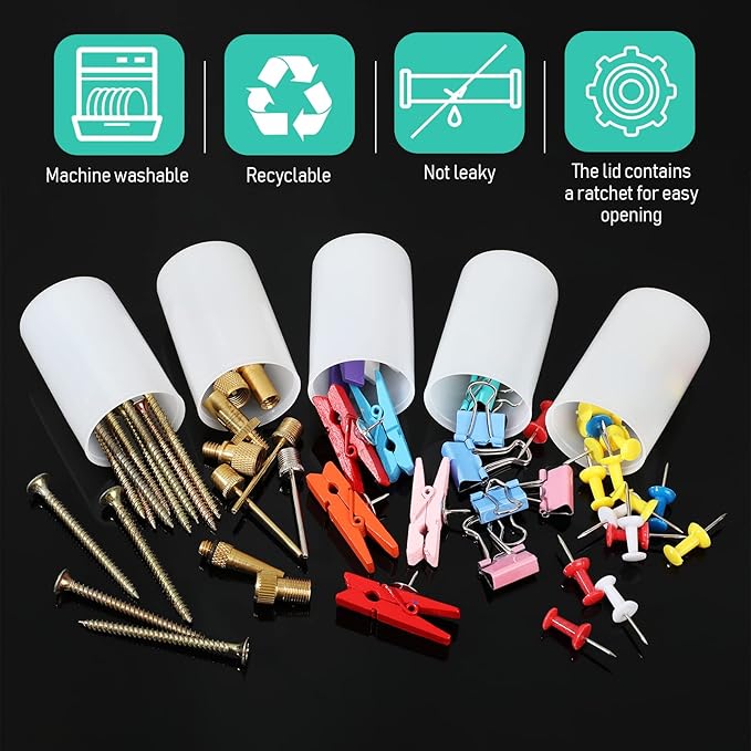 JOVITEC 100 Pieces Plastic Film Canister Holder 35 mm Empty Camera Reel Containers Storage Containers Case with Lids for Small Accessories Fish Hook Film Beads (White)