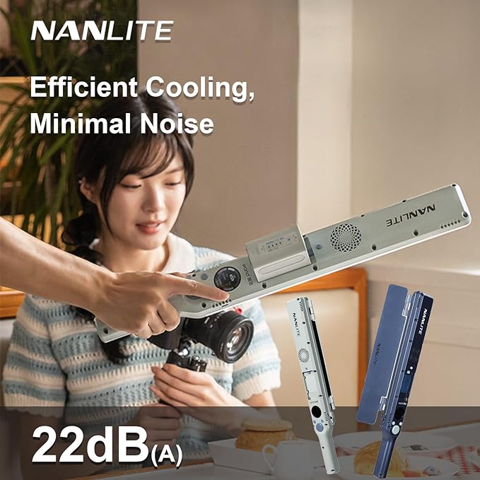 NANLITE Wand 30W RGB Full-Color Handheld Fill Light, 2700-7500K Dual Color Temperature, Bluetooth App Control, Suitable for Vlogging/Livestreaming/Portrait Photography (Mint Blue)