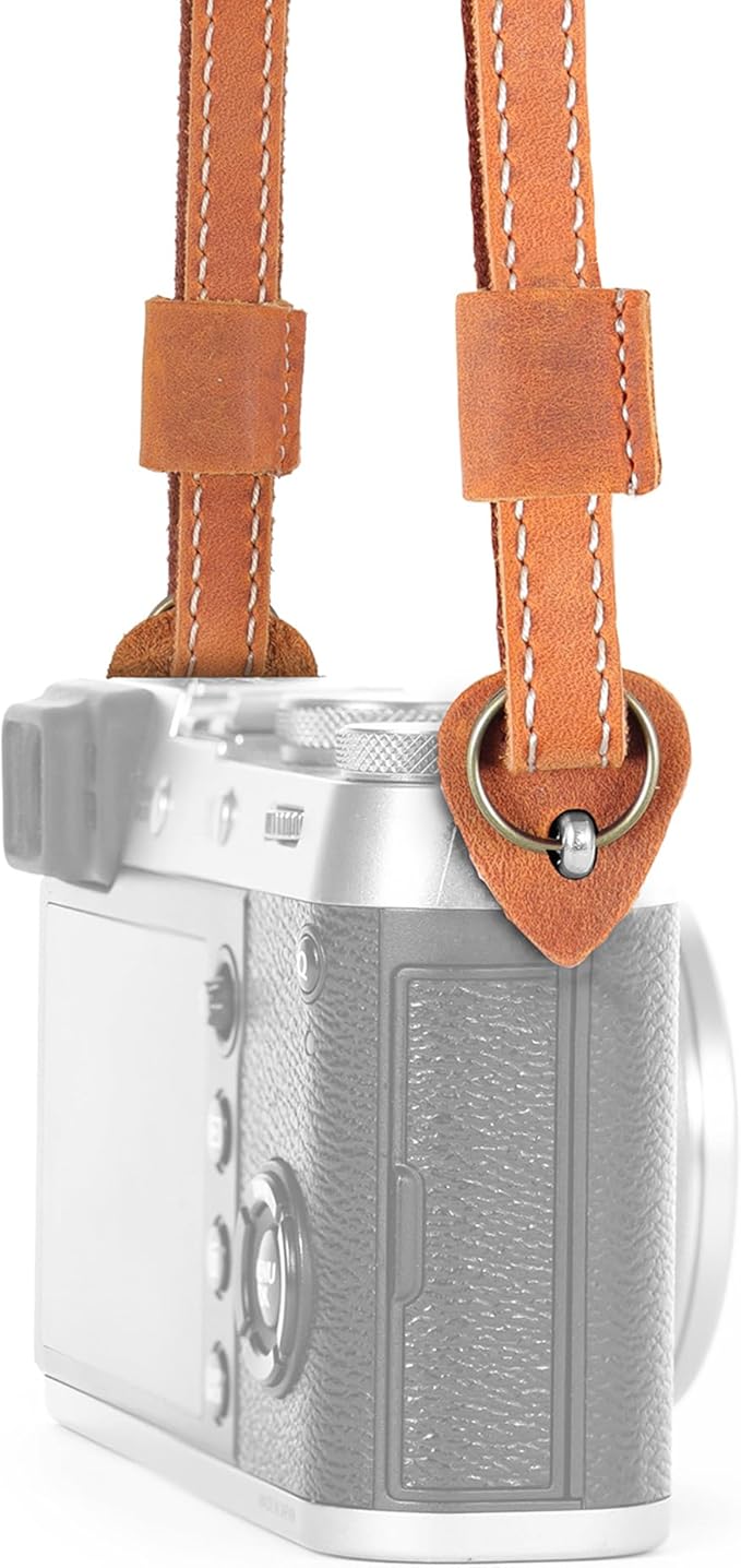 MegaGear Personalized Genuine Leather Camera Strap Custom Engraved DSLR & SLR Shoulder/Neck Strap