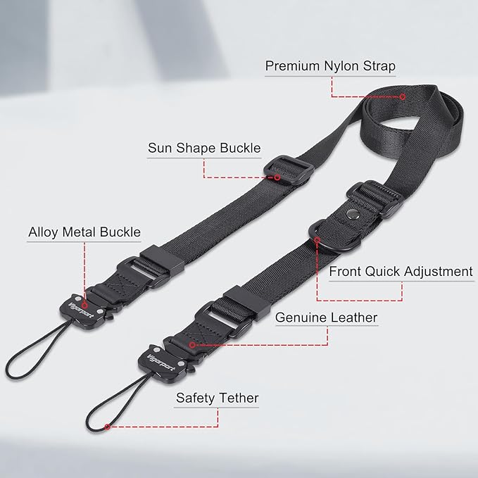 Vigorport Camera Strap, Crossbody Shoulder Strap, Camera Neck Strap with Quick Release Metal Buckle for DSLR/Binoculars