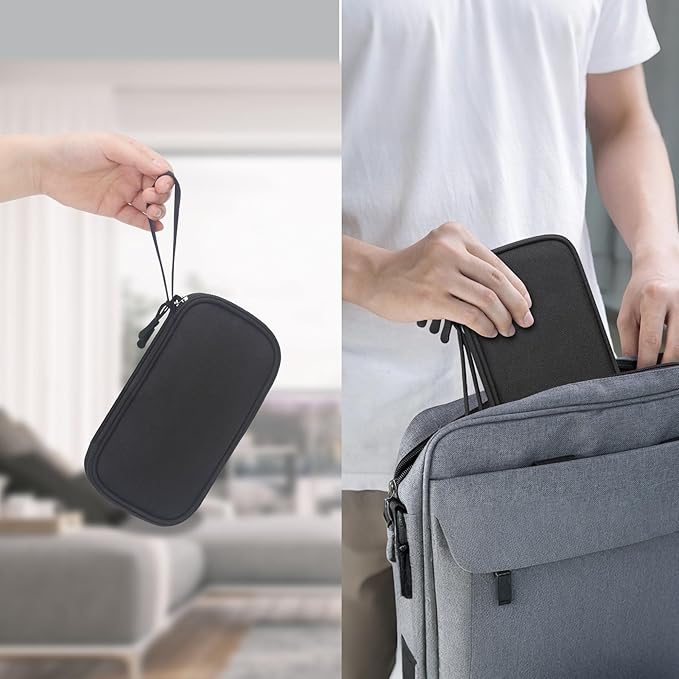 Lacdo USB Flash Drive Case with Labels, USB Case Organizer Thumb Drive Holder Portable Storage Bag Large Capacity for SanDisk/Samsung Flash Drives Jump Drive Memory Stick, SD Card, Cable, Black