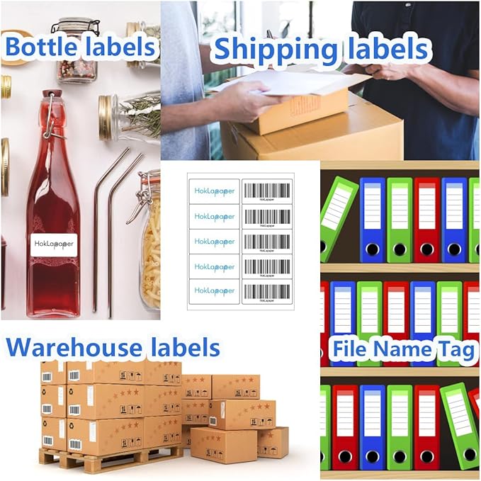2" x 4" Shipping Labels,Printable White Mailing Labels for Laser/Inkjet Printer,Permanent Adhesive Sticker Labels(200 Sheets,2000 Labels)