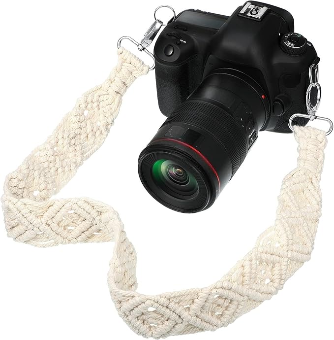 Weewooday Camera Strap for Photographers Cotton Woven Universal Neck Shoulder Camera Strap for DSLR SLR(31.5 x 1.5 Inches,White)