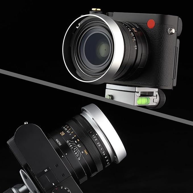Haoge Metal Lens Hood Shade for Leica Q3 Q3 43 Q2 Q-P QP Q Typ 116 Typ116 Camera Silver LH-LQOS
