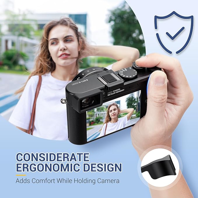 Thumb Up Grip for Leica D-LUX8 DLUX8, Aluminum Alloy Thumb Grip with Hot Shoe Cover Protector Thumb Rest Support Holder, Not Affect The Use of DLUX8 Camera Buttons, D-LUX 8 Camera Accessories - Black