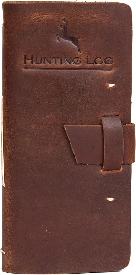 Tolredo Made in Canada Premium Hunting Journal Top-Grain Cowhide Leather Hunting Logbook Gift for Huntsman, 96 Bleed Proof Pages(8.3"X4")