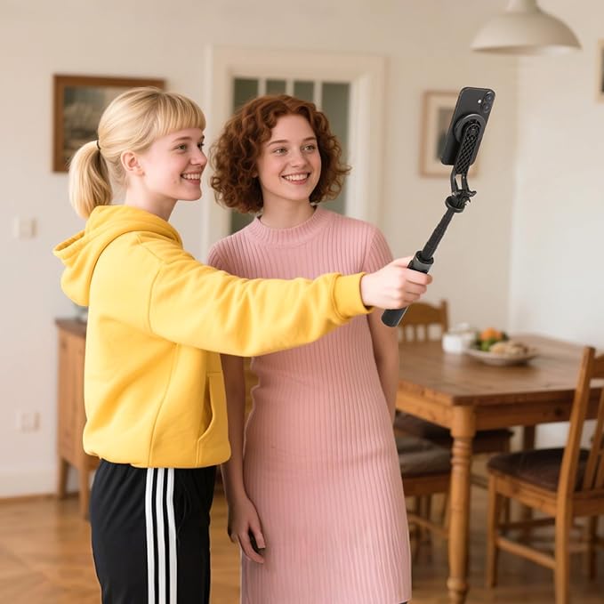 53" Magnetic Selfie Stick Phone Tripod for iPhone, Travel Tripod for iPhone, Extendable Magnetic Cell Phone Stand for Photography, Video Recording, Live Stream