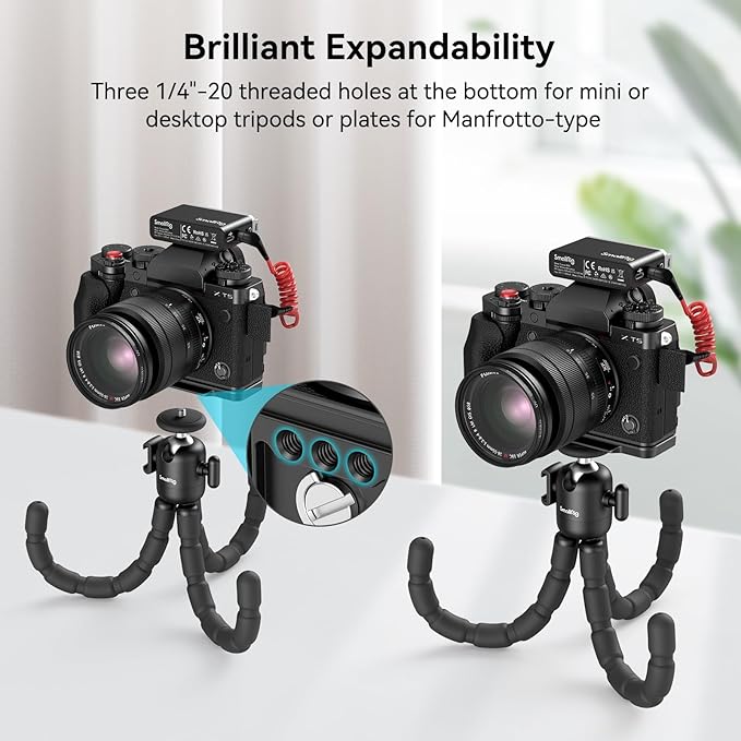 SmallRig X-T5 L-Shape Grip for FUJIFILM X-T5 Camera, Built-in Quick Release Plate for Arca, 1/4"-20 Holes, Ergonomic Silicone Handgrip, Shutter Button (Black) - 4260