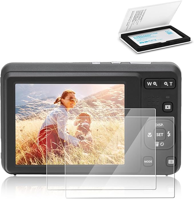 2 Pack FZ55 FZ45 FZ43 Screen Protector, 9H Ultra Clear Tempered Glass Protector Cover LCD Display Film for Kodak Pixpro FZ55 FZ45 FZ43 FZ101 Camera,0.3mm Anti-Fingerprint Anti-Scratch Water-resistant