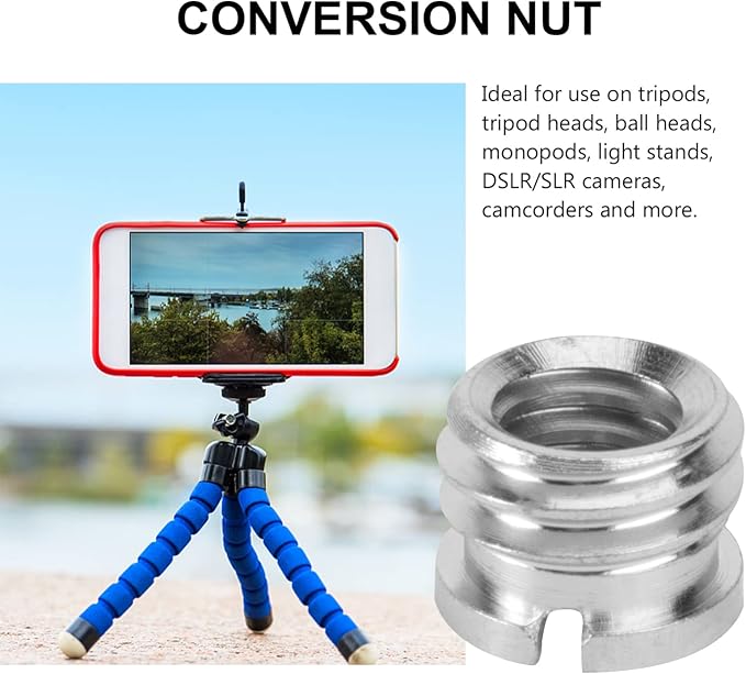 ledmomo 1/4 to 3/8 Camera Tripod Thread Adapter Convert Nut Screw Adapter for Tripods Monopods Ball Heads Light Stands DSLR Camcorders