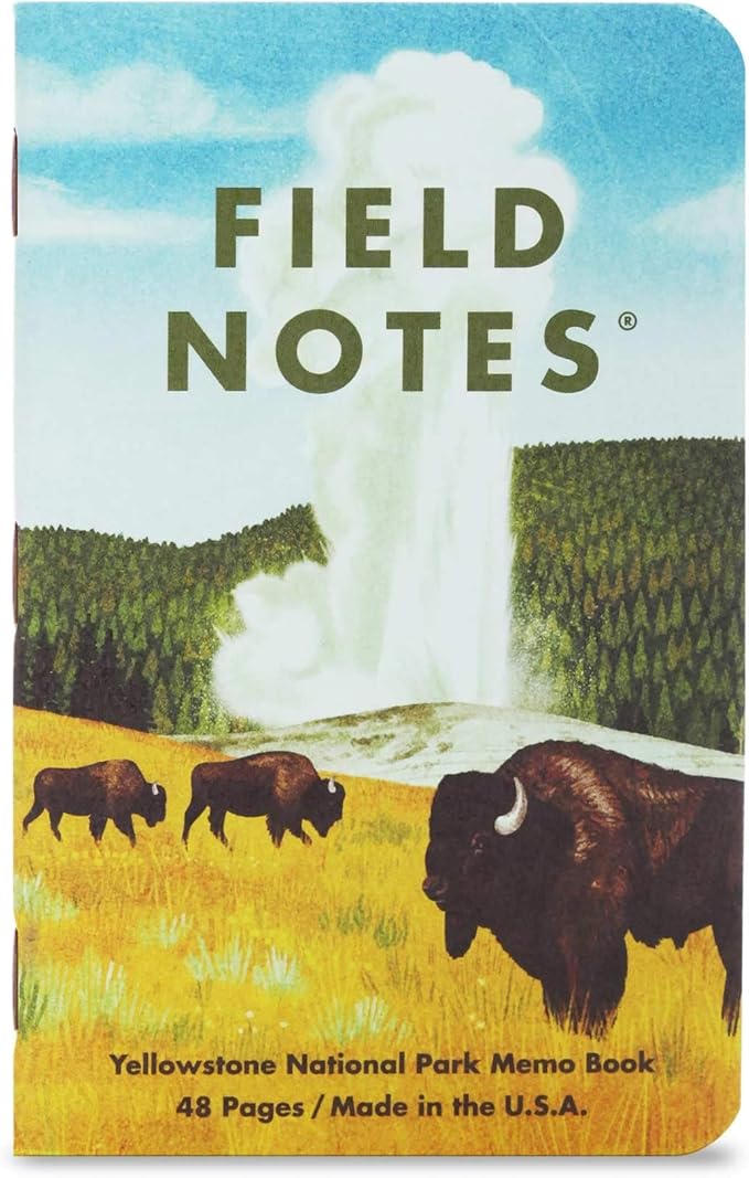 Field Notes: National Parks Series (Series C - Rocky Mountain, Great Smoky Mountains, Yellowstone) - Graph Paper Memo Book 3-Pack - 3.5 x 5.5 Inch