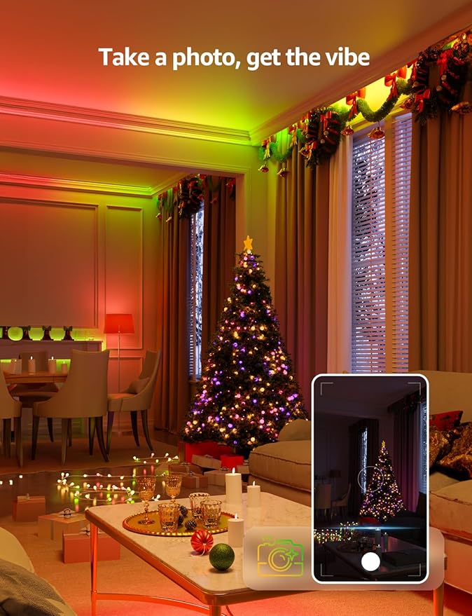 Lepro S1 AI LED Strip Lights for Bedroom - 65.6ft Smart RGB Light Strips with IC and Rainbow Chasing Effects, Color Segment DIY, Personalized Al Lighting Designer, No Remote, 2.4G Wi-Fi & Bluetooth