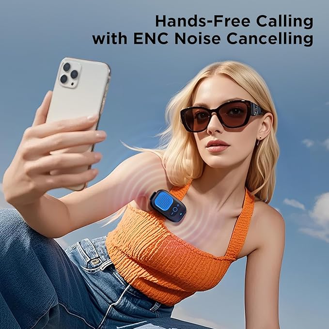 Wearable Bluetooth Speaker, 30H Working Time Clip-On Wireless Jobsite Pro Water-Resistant Portable Speaker, Built-in Mic for Hands-Free Music and Calls (Green)