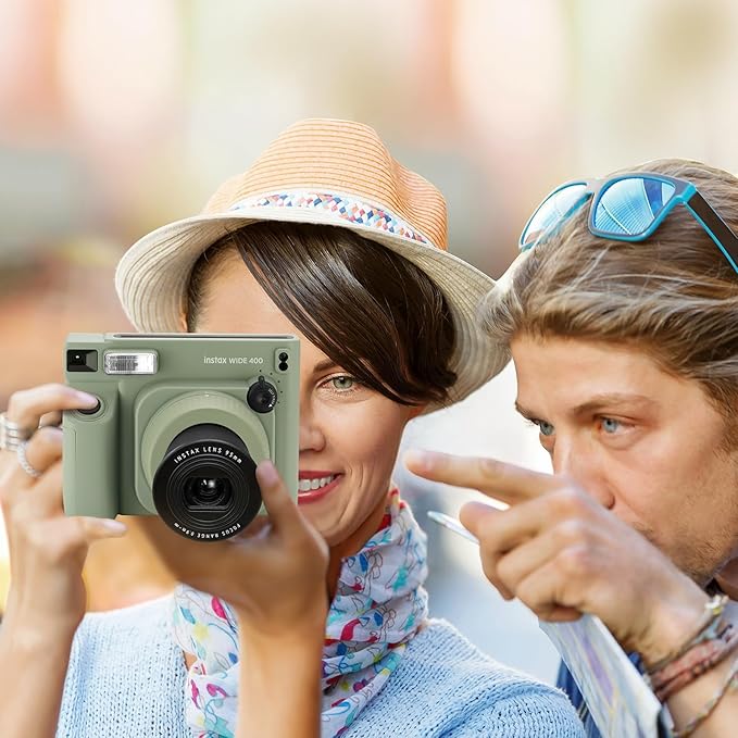 Fujifilm Instax Wide 400 Instant Camera + Camera Case + 4 AA Batteries + Photo Album, Cleaning Pen (60 Sheets)