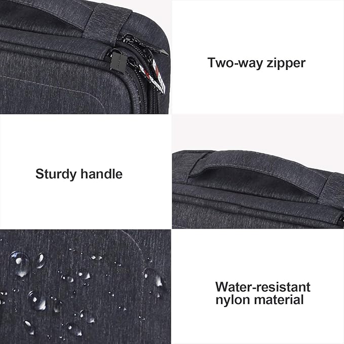 BUBM Electronic Organizer, Double Layer Travel Gear Bag for Cables, Plugs, Flash Hard Drive, Power Bank and More--a Sleeve Pouch for iPad (Large, Black)