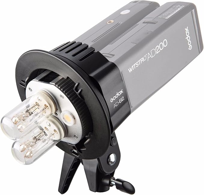 Godox AD-B2 Flash Bracket for AD200 Pro AD200Pro II Dual Power Twin Head Bowens Mount to Install 2 Godox AD200 AD200Pro Pocket Flashes or Flashpoint eVOLV 200 Speedlight to Achieve 400W Power Output