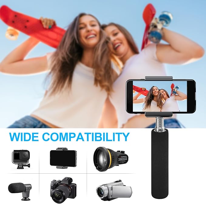 WELLMAKING Camera Handle Grip Support Mount Universal Handle Grip Camera Stabilizer with 1/4 inches Male Screw for Digital Video Camera Camcorder Action Camera LED Light