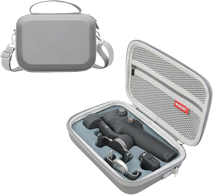 Father&I Gimbal Osmo OM7P Stabilizer Accessories Only (Carry-ing) Protective Case Hard Storage Organizer Bag Holder for DJI Osmo Mobile 7Pro/7 Counter Weight Crossbody&2-Way Zipper, Grey