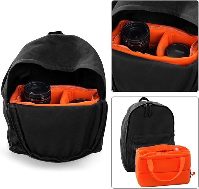 Koolertron Shockproof Camera Photo Bag for SLR TLR Camera Insert Partition Padded Case,Can be Put Directly Into the SLR Camera Bag With Freely Adjustable Compartment