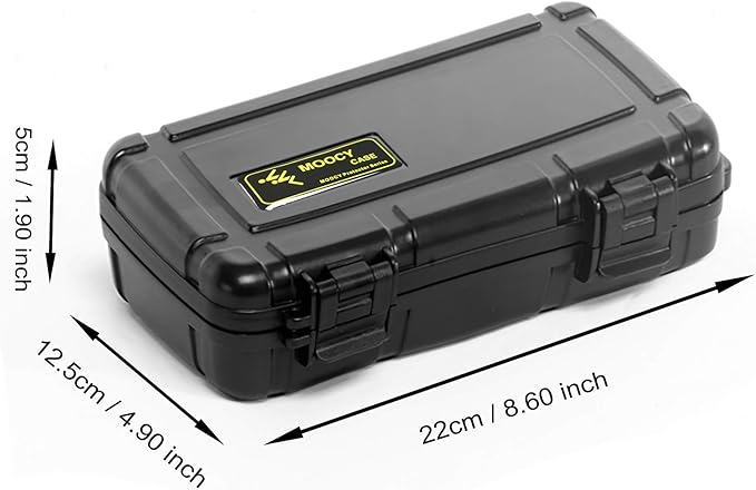 MOOCY 8" Small Hard Case with Pluck Foam Insert, 8.6 x 4.9 x 1.9 Inch - Protective Waterproof Plastic Tiny Box for Storage Medical item, Micro Tools - Lockable, Portable for Travel