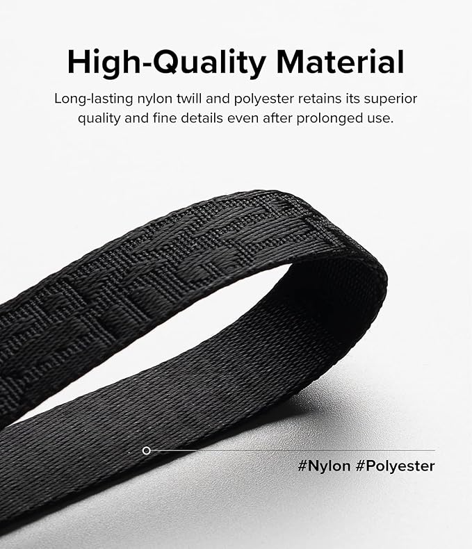 Ringke Hand Strap [Phone Wrist Strap] Designed for Camera Strap and Phone Strap, Adjustable Sturdy Universal Lanyard Compatible with Camera and Phone Case - Lettering Black 2