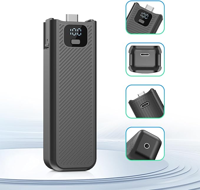 YONHUIZI Battery Handle with Digital Display Compatible with DJI Osmo Pocket 3 Creator Combo, Battery Grip for Xtra Muse 5000mAh 22.5W Fast Charging Power Supply Accessories, Reserved 1/4" Thread