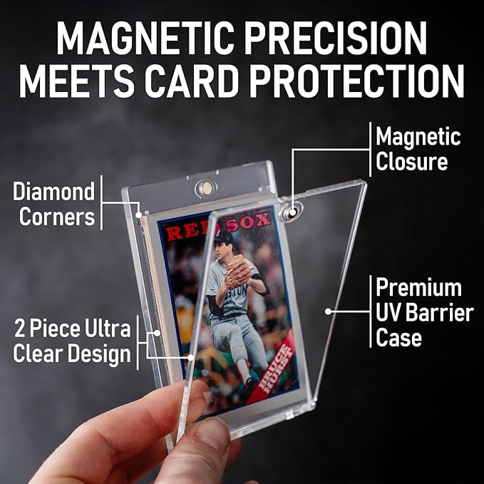 Premium 35PT - 360PT Magnetic Card Holder Case | Magnetic Trading Card Holder, Pro Sports, Football, Basketball, Baseball, MTG & TCG U-V Hard Protectors With Ultra Clear Design Display For Collectors.