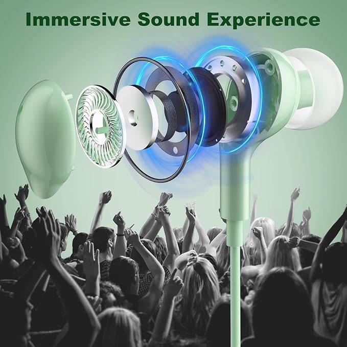 USB C Headphones for iPhone 17 16 15 Pro Max, Wired Earbuds with Mic, Volume Control, Noise Cancelling, Compatible with iPhone 15/16/ 17 Air/iPad Pro/Samsung Galaxy S25/ S24/ S23 Ultra