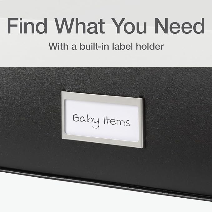 Oxford Keepsake Box, Protective Storage Box, Home and Office Organizer, Photo Storage Box, Souvenir Organizer, Large, 16" x 12" x 4 1/4" (41787)