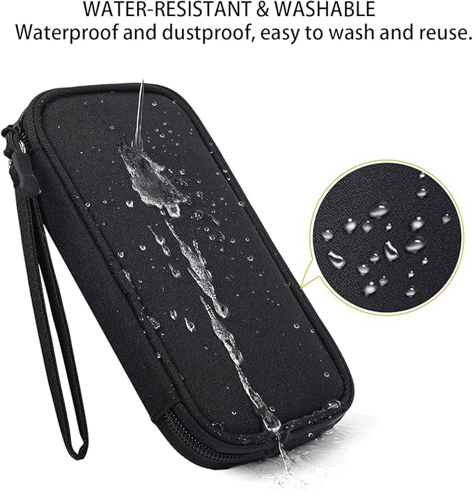 Electronic Organizer Case, Travel Cable Organizer Pouch Electronic Accessories Carry Case Water Resistant Organizer Pouch Bag for Cable, Cord, Charger, Phone, Power Bank, Earphone (Black)