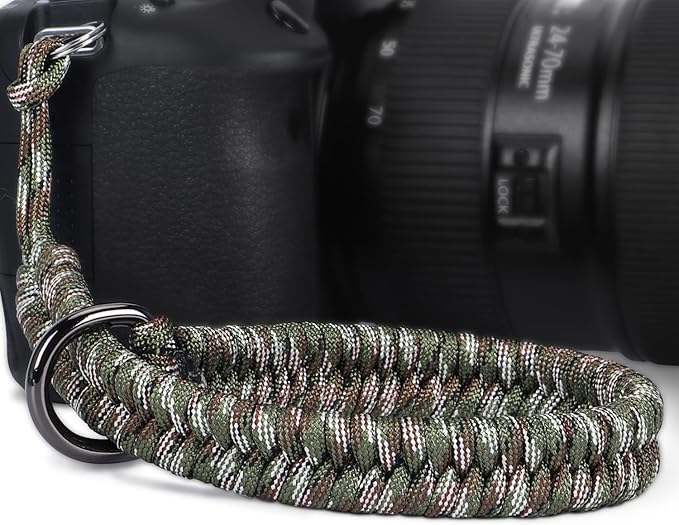 Hargedis Camera Wrist Strap, Hand-Woven Camera Hand Strap High-end and Secure Universal Adjustable, Suitable for Canon Sony Nikon Panasonic Fujifilm Olympus (Forest Camouflage)