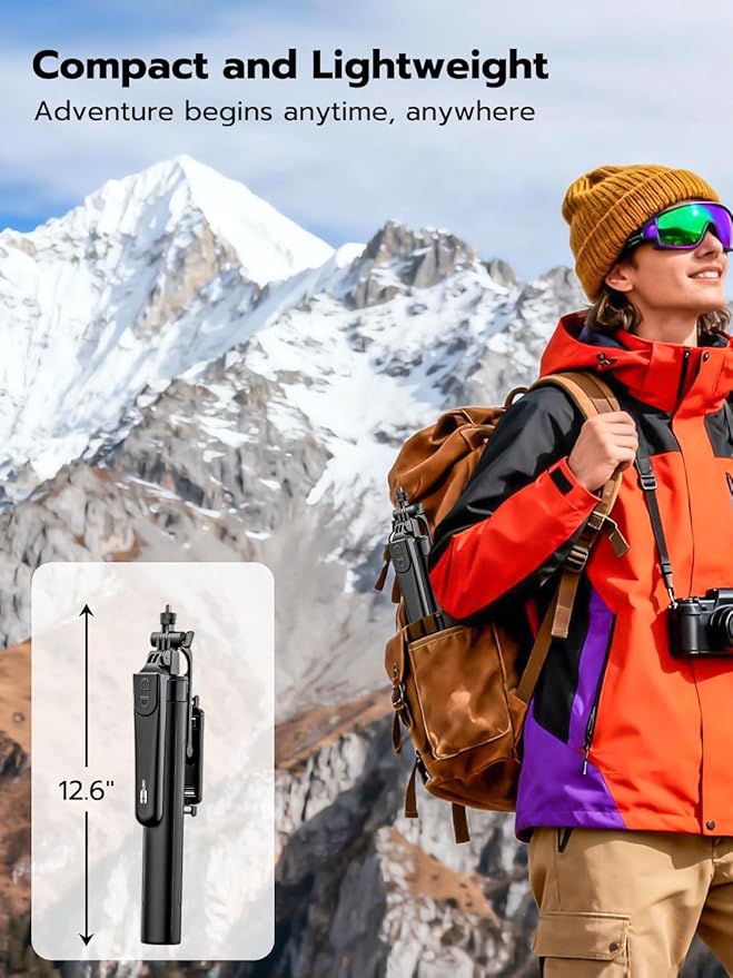USKEYVISION 70" Multifunctional Phone Tripod for iPhone with Light, Extendable Selfie Stick with Remote for iPhone & Android 360° Rotation Phone Tripod Stand for Video Recording/Photography(UT-02)