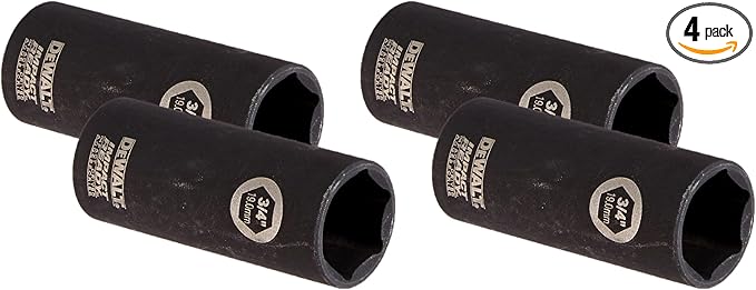 DEWALT DW2290 3/4-Inch IMPACT READY Deep Socket for 3/8-Inch Drive (Pack of 4)