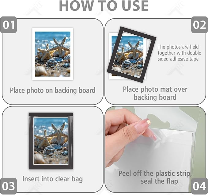 Golden State Art, Acid Free, Pack of 5, 11x14 Black Picture Mats Mattes with White Core Bevel Cut for 9x12 Photo + Backing + Bags