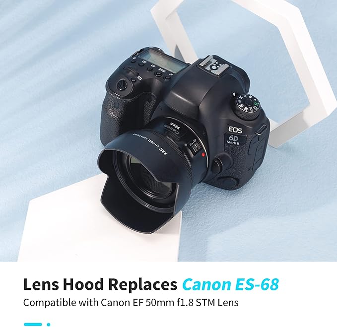 50mm Reversible Lens Hood Shade Fit for Canon EF 50mm f/1.8 STM Lens Replaces Canon ES-68 Hood Tulip Flower Design -Black