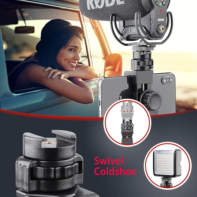 Zeadio Wireless Smartphone Stabilizer, Vlogging Video Handle Grip, with Clamp Mount and Remote Shutter for iPhone and Android Phone and Other Smartphone