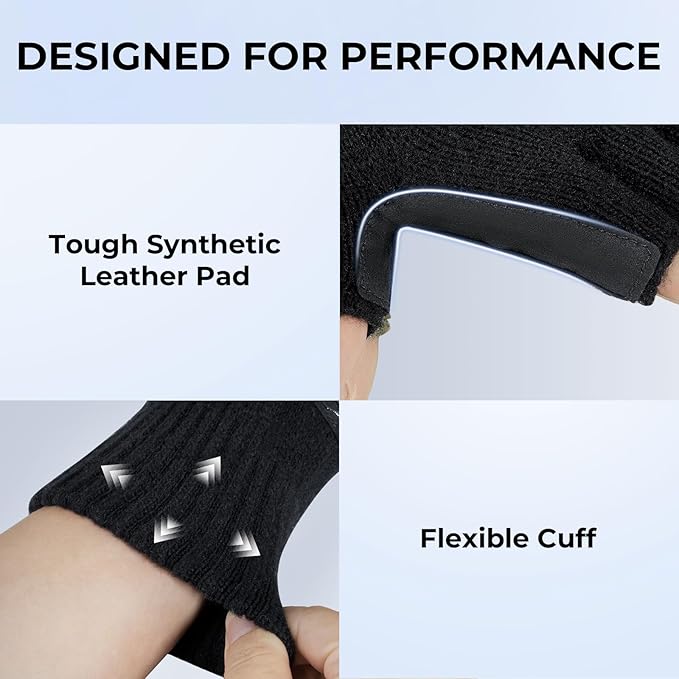 KastKing Bully Wooly 3-Cut Fingerless Wool Fishing Gloves, Cold Weather Warm Winter Gloves for Men & Women, Ice Fishing