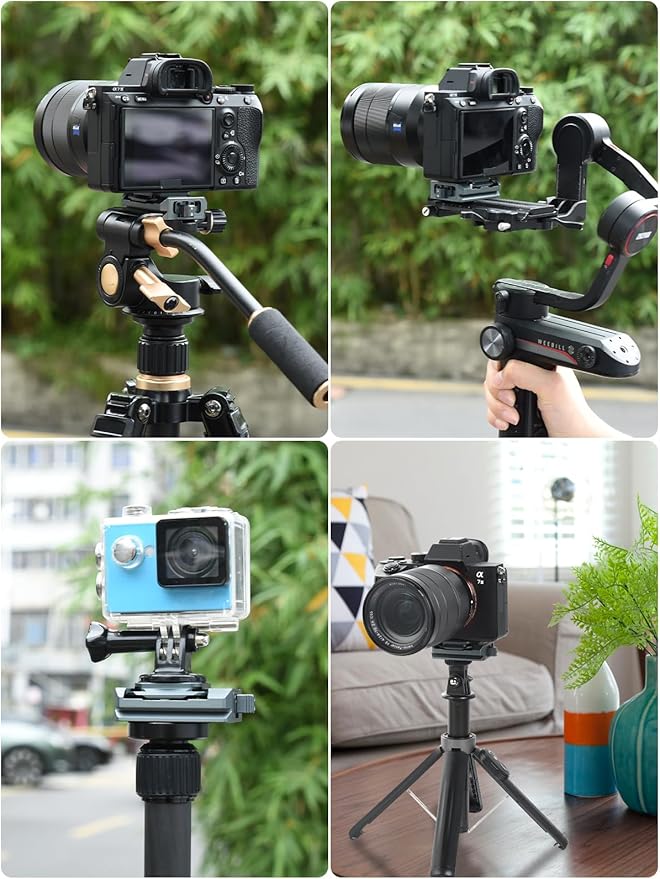 UTEBIT Quick Release Plate Kit, Arcac/F38 Interface Camera Quick Release Plate Mount Quick Setup w/ 1/4" to 3/8" Screw Thread Gimbles Sliders Tripods Adapter for Sony Canon Monopod DSLR Stabilizer
