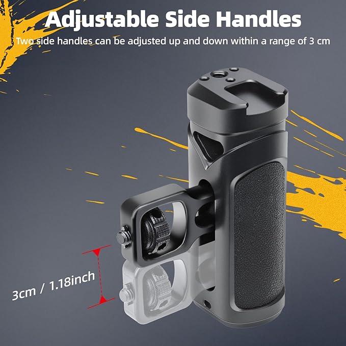 Zeadio Phone Video Cage with Quick Release Rotating Handles - Universal Aluminum Cell Phone Stand for Recording/YouTube/Live Streams/Tabletop Filming/Content etc
