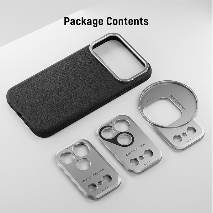 NEEWER Phone Case for 17 Pro Max, Modular Protective TPU/PC Phone Cover with 67mm Thread Filter Ring, 17mm Lens & T Mount Lens Backplates Compatible with Moment MagSafe iPhone 17 Pro Max, PA134
