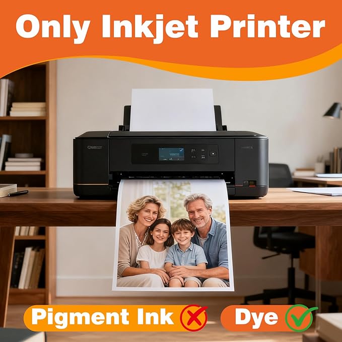 Uinkit 100 Sheets 200Gsm Double Sided Photo Paper Glossy 11x14 inches 54lbs Inkjet for Dye Ink 200Gsm Value Bulk Pack Picture 11 x 14 9.5Mil for Inkjet Printing Printer