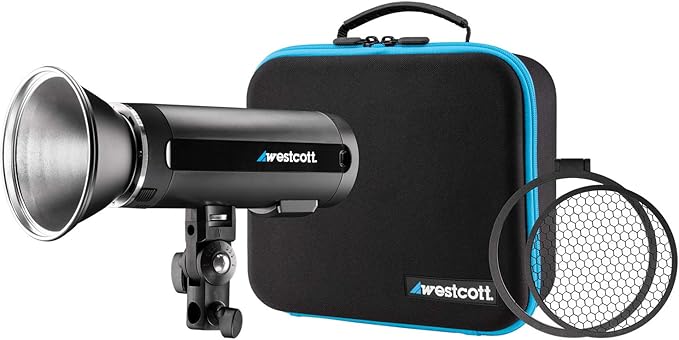 Westcott FJ200 Round Head Pocket Strobe with 1.3 sec. Recycle Time, TTL, HSS and Includes Tilter Bracket, 30-Degree Honeycomb Grid with Gel Clip and Travel Case